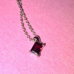 Sterling silver garnet emerald cut